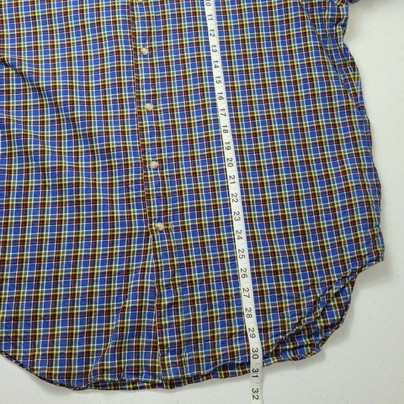 Ralph Lauren Custom Fit Blue Plaid Flannel Shirt - Picture 7 of 8